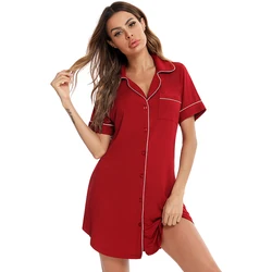 Aamik mulheres soltas camisas de noite pijamas manga longa seda casual noite vestido de verão casa roupas vestido mais tamanho