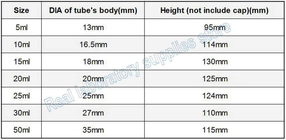 Imagem -05 - Todo o Tamanho Disponível Graduou o Vidro Inferior da V-forma Graduou o Tubo 5ml 10ml 15ml 20ml 25ml 50ml Equipado com Tampão do Parafuso