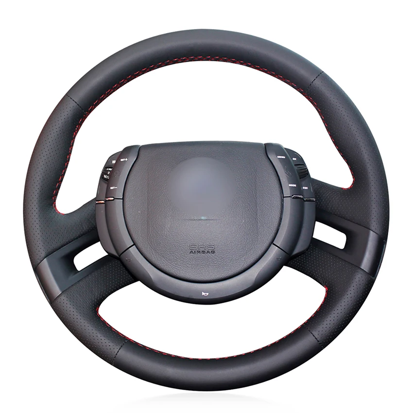 Hand-stitched Black Leather Custom Car Steering Wheel Cover for Citroen C4 Picasso 2007 2008 2009 2010 2011 2012 2013