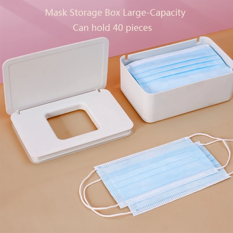 1pcs Practical Home Storage Supplies Simple Disposable Mask Storage Box Large-Capacity Household Dust-proof Tissue Box
