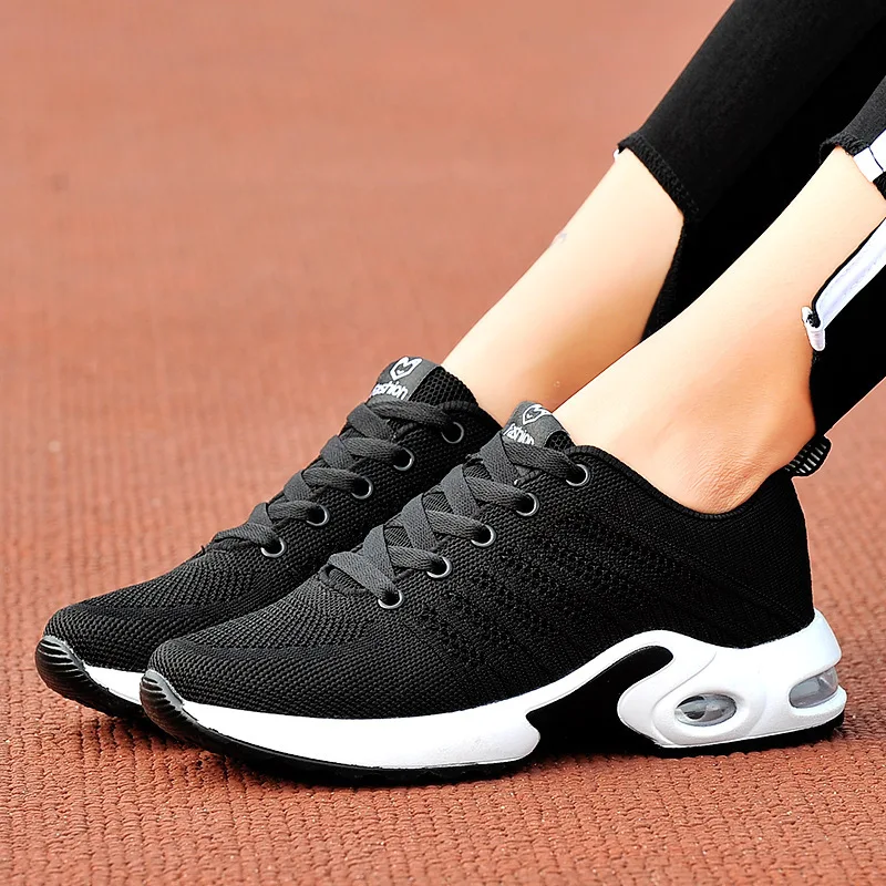 Women Vulcanized Shoes Fashion Women Shoes Footwear Mesh Lace Up 3-5CM Wedges Round Toe soft Retro Breathable drive women shoes