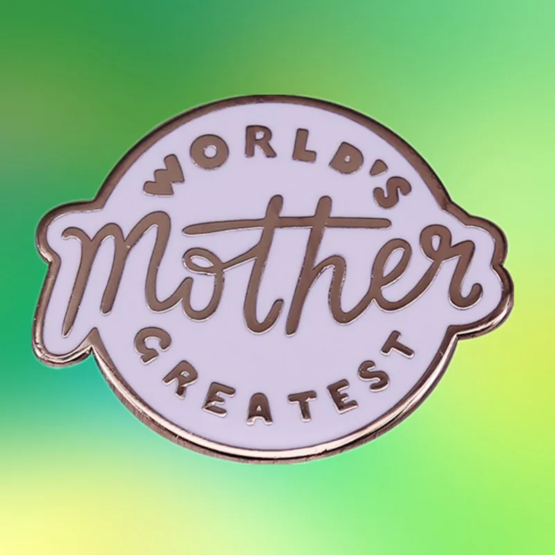 Worlds Best Mom Mothers Day Love best mum enamel lapel pin new parent gift brooch