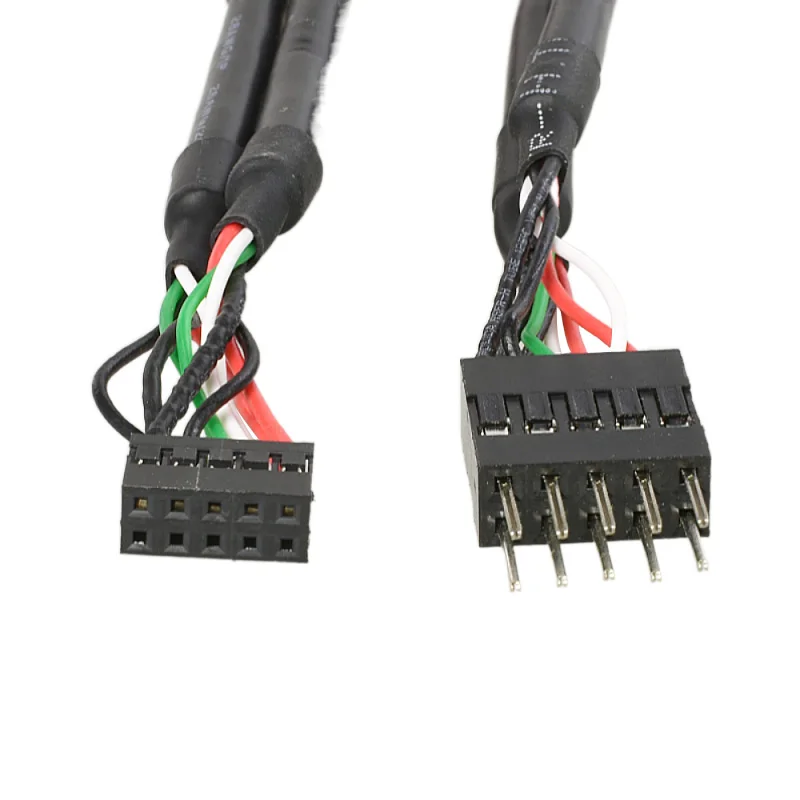 Dual row dupont line Flash Cable Hole pitch 2.0 2.54mm 10pin FOR Industrial Motherboard USB Pin connector PIN/HOLE