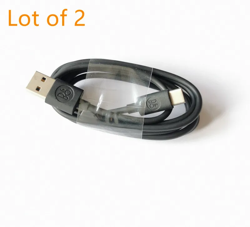 Lotto di 2 cavi per caricabatterie tipo C da 120cm per cuffie B & O Beoplay A1 P2 H5 Beolit 17 A1/P2/P6/H8i/H9i