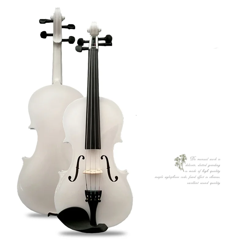 1Pcs WHITE Color Violin 1/4 Violin Handcraft Violino Musical Instruments