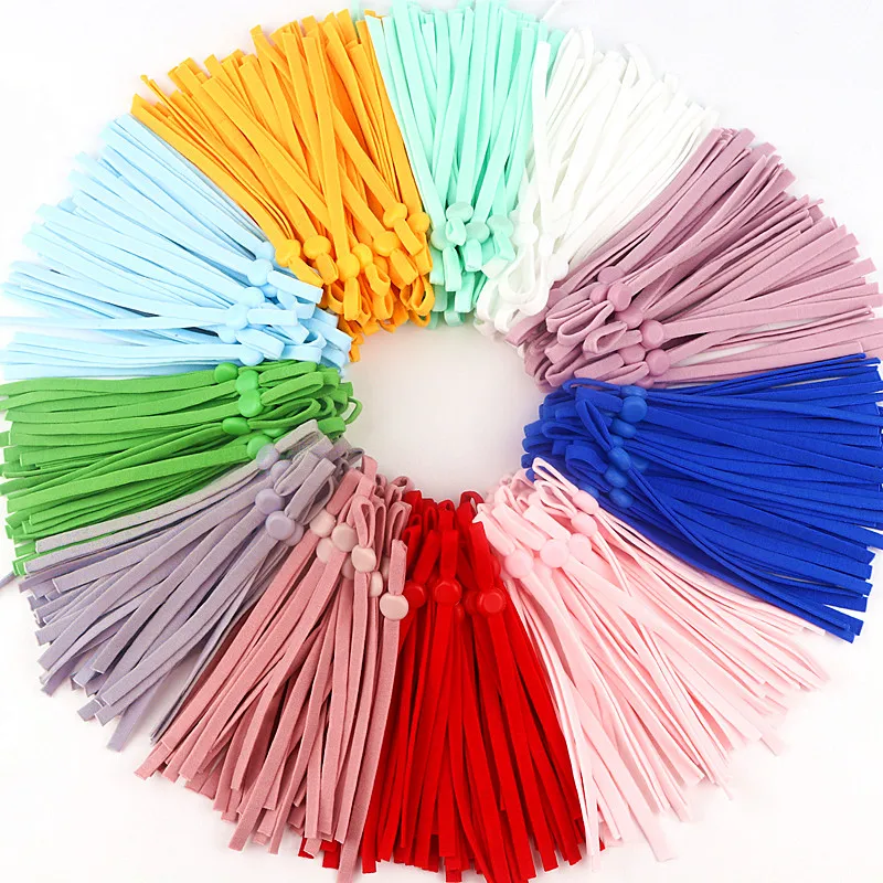 30cm 5mm Wide Colorful Mask Elastic Band Cords High-elastic Sewing Rubber Band Masks Cord with Adjustable Ear Hanging 20/50pcs