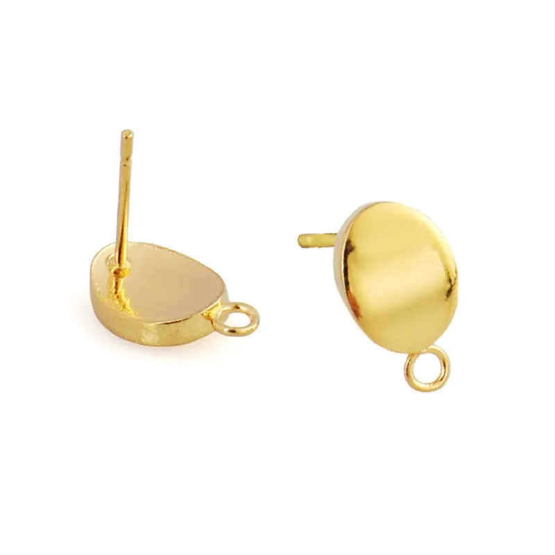 20pcs 9.5*7mm Stainless Steel Earrings Jewelry Making Accessories Gold Oval Drop Earrings Base Connectors Linker For DIY Jewelry