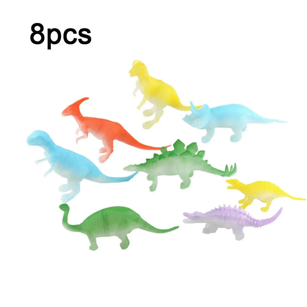 8 Styles Mixed Package Luminous Artificial Bright Dinosaur Fluorescent Toys Jurassic Noctilucent Dinosaur Glow In The Dark Toys