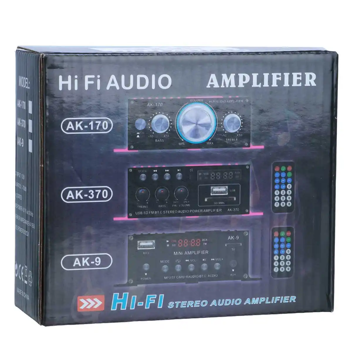 AK35 AK380/AK170 Bluetooth Class D Amplifier Power Amplifier Audio Karaoke Home Theater Amplifier 2 Channel USB/SD AUX Input