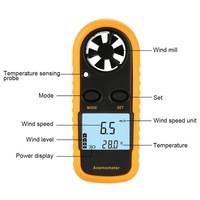 Digital Anemometer 0-30m/s Wind Speed Gauge Meter with LCD Backlight Display -10 ~ 45C Temperature Tester Handheld Anemoscope