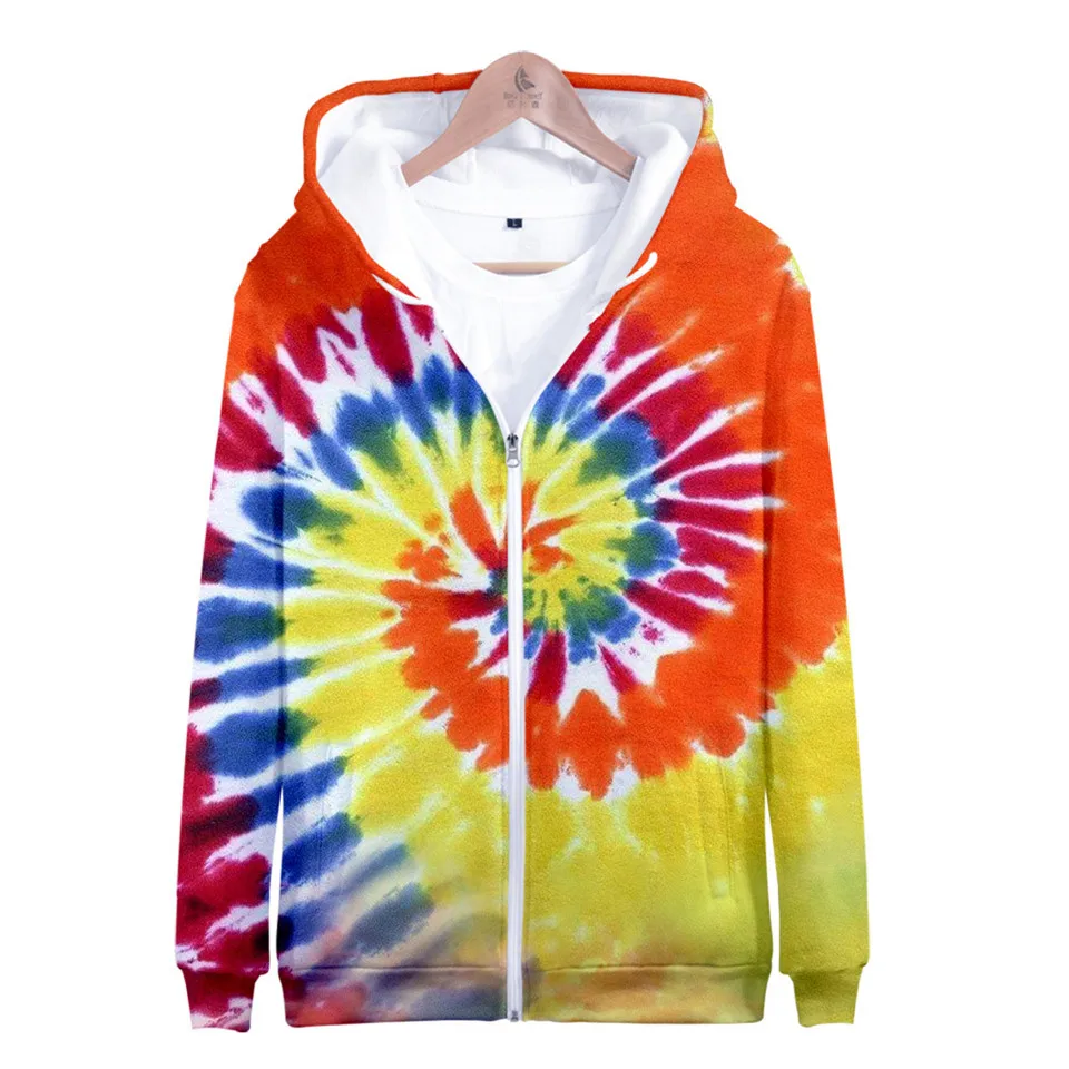 Colorful Spiral Dizzy Pattern Hoodie Men Women Optical Illusion Hoodies Sweatshirt Harajuku Tie Dye Jacket Coat Clothes