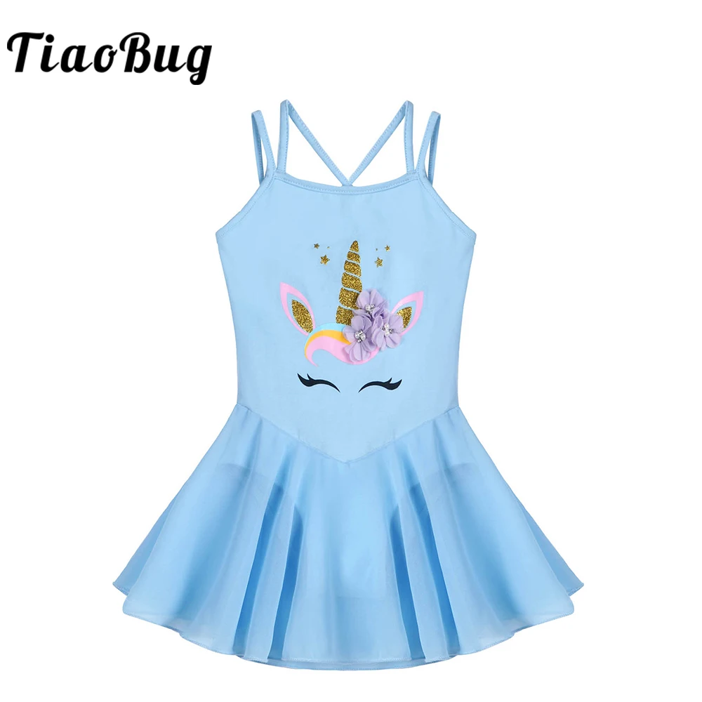 

TiaoBug Girls Skirted Ballet Dress Cartoon Dance Leotard Ballet Tutu Dress Children Tulle Sleeveless Princess Dress for Girls