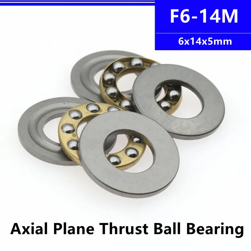 

50Pcs/100Pcs High Precision F6-14M 6x14x5mm Miniature Plane Thrust Axial Metal Ball Bearing 6*14*5mm