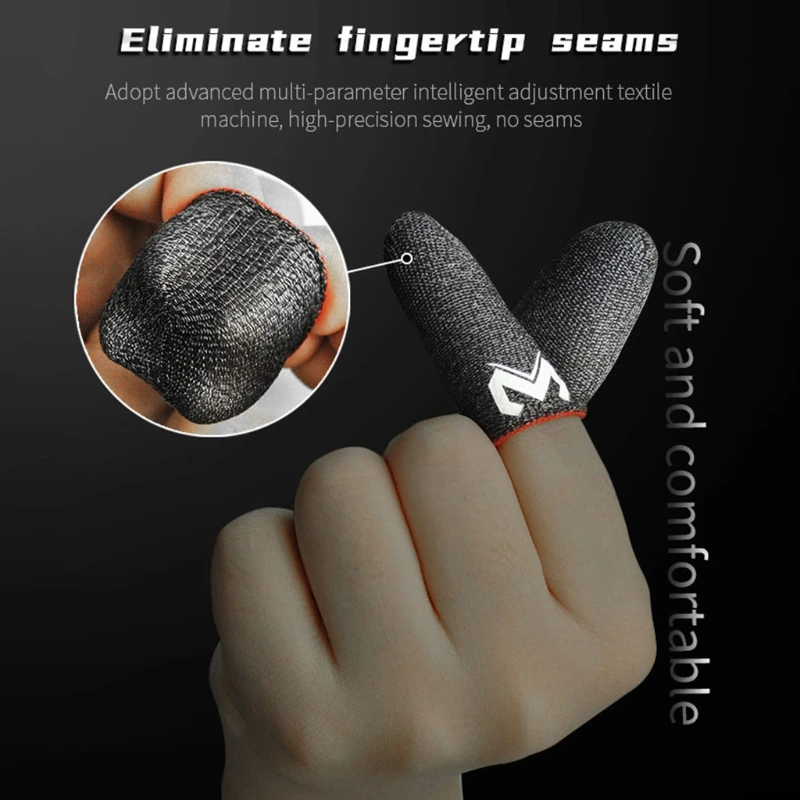 2 Pcs Phone Games Sweat-Proof Finger Gloves Thumbs Finger Cover Anti-slip Cot Sleeve for PUBG Touch Screen Game