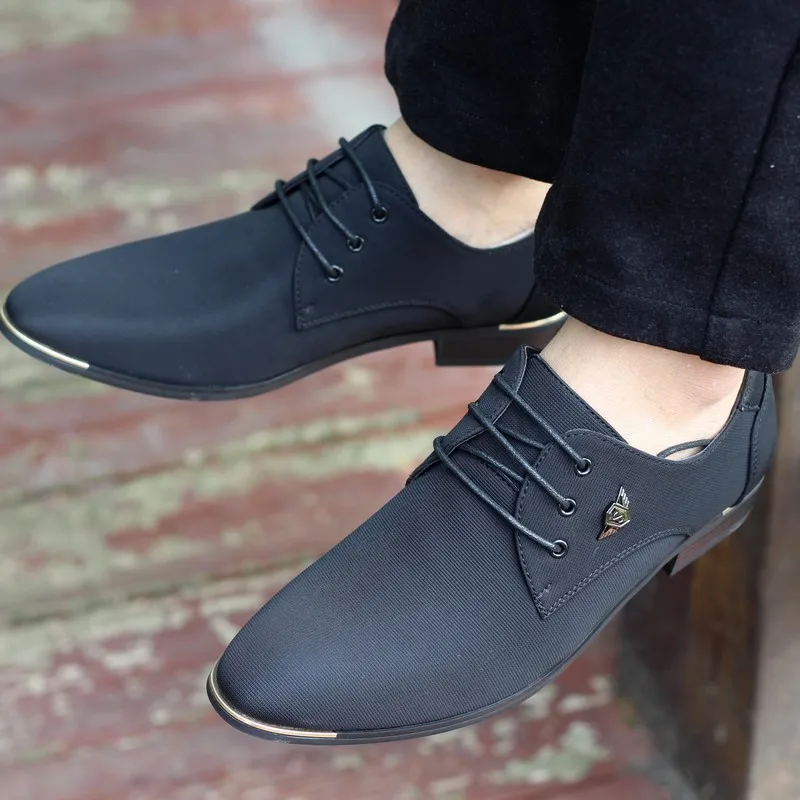 2021 New Men\'s shoes men dress shoes leather Breathable Leisure Business Canvas formal shoes men zapatos de hombre