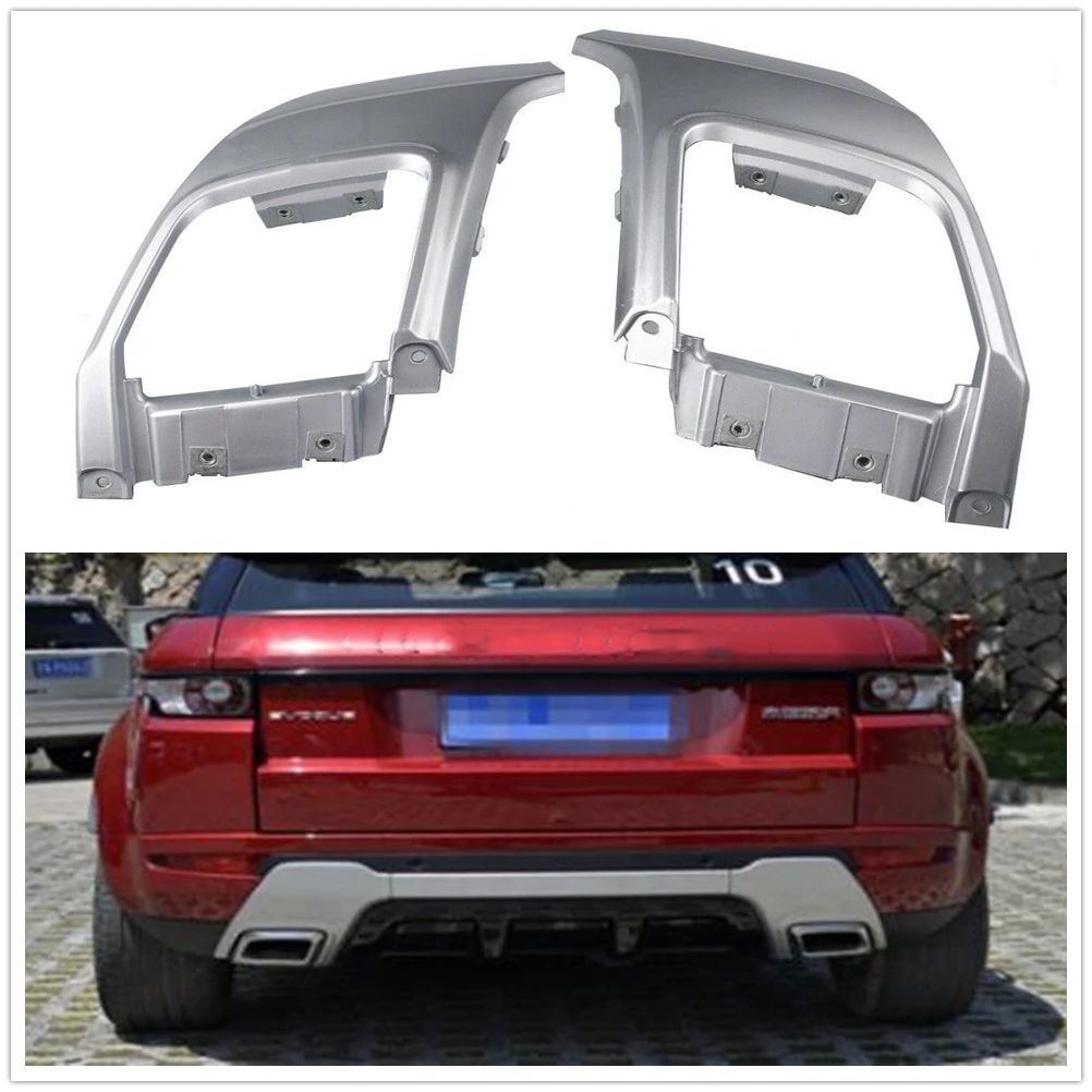 Rear Diffuser Exhaust Outlet Cover Trim For Land Rover Range Rover Evoque Dynamic LR028087 LR028089 Silver Muffler Guard Frame