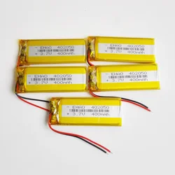 Lot 5 PCS EHAO 402050 3.7V 400mAh Lithium Polymer LiPo Rechargeable Battery For Mp3 GPS PSP bluetooth mobile electronic part