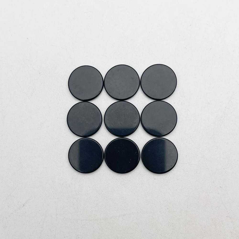 Fashion black Obsidian Double flat bottom round cabochon for jewelry making 16MM 12PCS Ring necklace patch Necklace Accessories