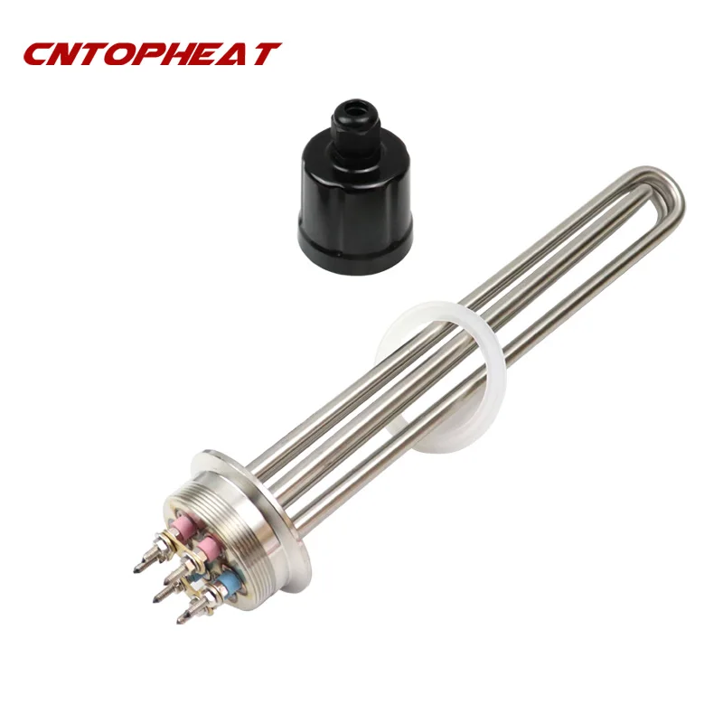 Piezas de repuesto para calentador de caldera para elaboración de cerveza, elemento de calefacción de acero inoxidable, triabrazadera (OD64), 4.5kw, 220v, 2"