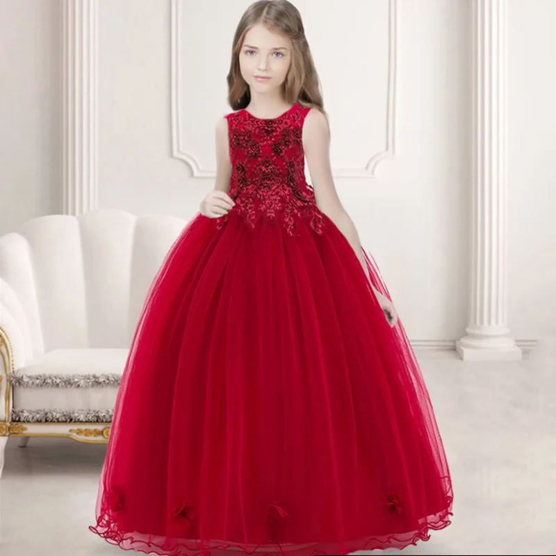 Formal Long Bridesmaid Dress Kids Clothes For Girls Children Elegant Party Wedding Dress Girl Evening 10 12 13 14 Years Vestidos