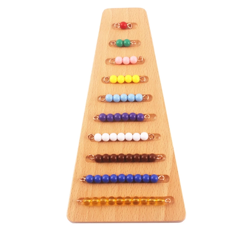 Giocattolo di perline di legno Montessori scale di perline colorate con vassoio 1-10 perline matematica educazione della prima infanzia formazione prescolare giocattolo di apprendimento