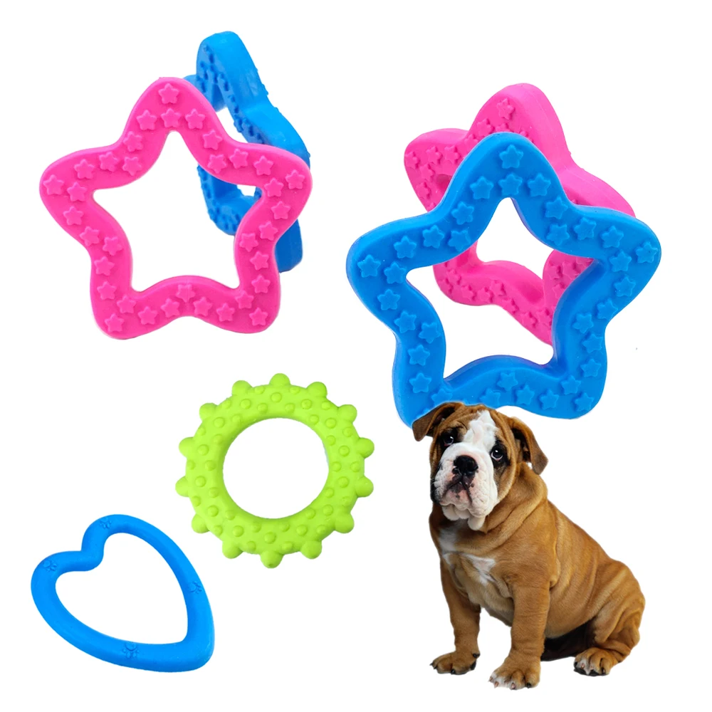 

TPR Star Pet Toys Rubber Love Shape Chew Dogs Toy Pet Gear Bite Resistant Molars Teeth Soft Product For Puppy Small Medium Dog