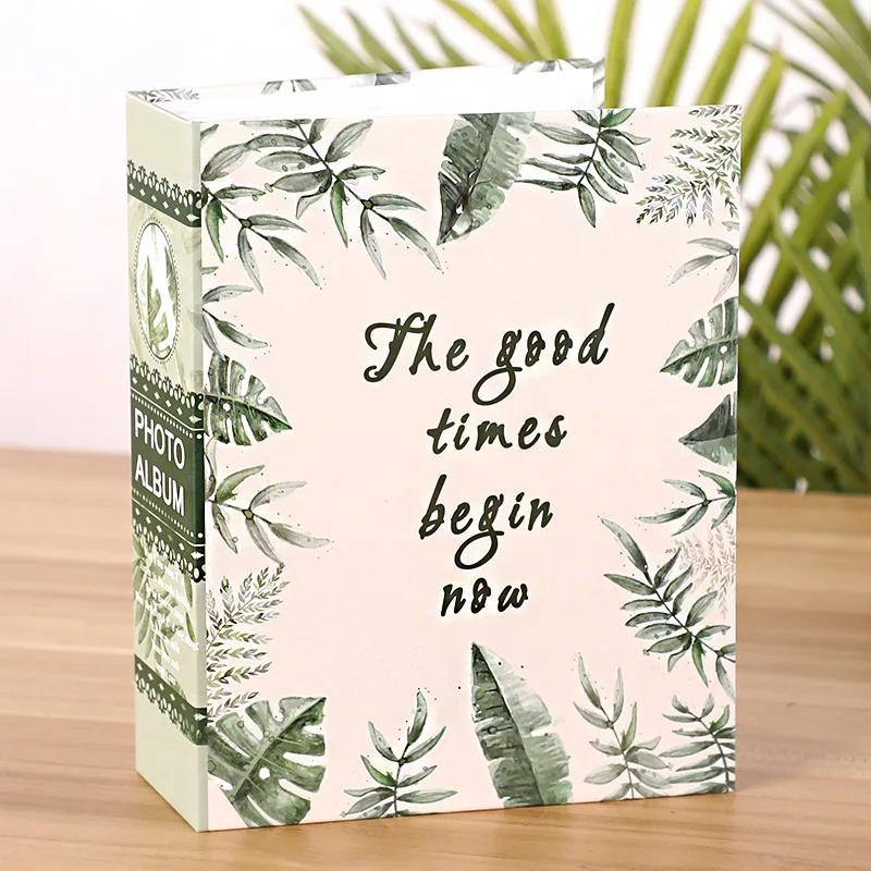 100 Pockets Green Plant Printing Cover 6 inch Photo Album Picture Storage Frame for Kids Gift Scrapbooking Picture Photo Album