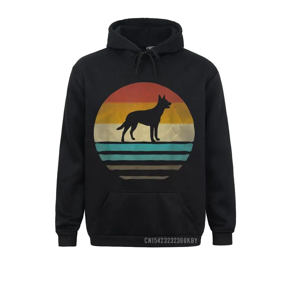 Retro Vintage Sunset Australian Kelpie Dog Breed Silhouette Hoody Plain Sweatshirts Long Sleeve Hoodies For Men Hoods Fall