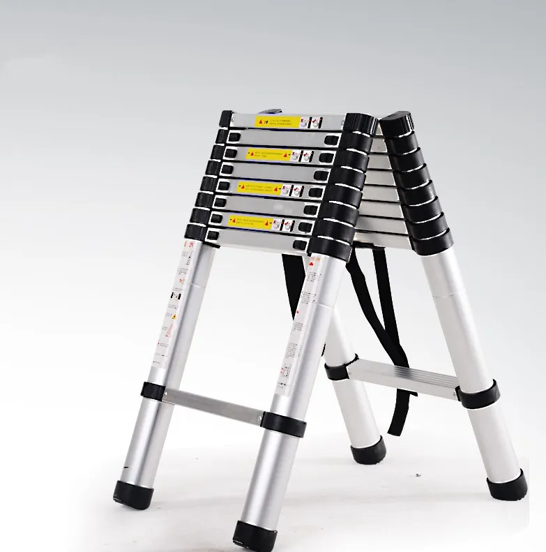 1.4m retractable folding aluminum herringbone ladder, can be used as a single-sided straight ladder, multi-function household/li