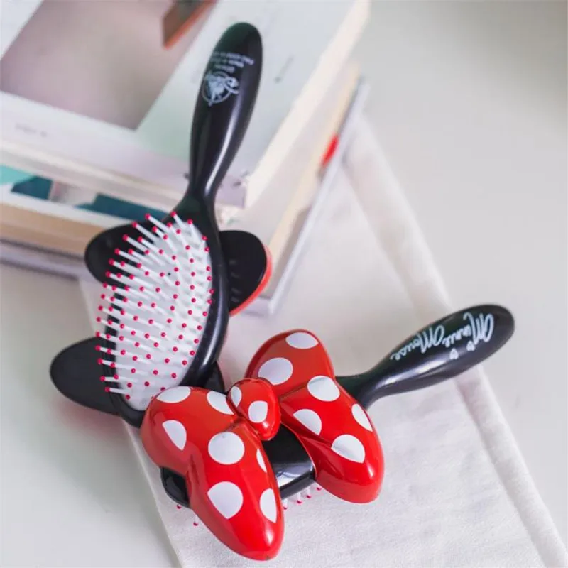 Minnie kids comb with airbag massage scalp, anti-static hair combs for girls, hair accessories bow plastic combs