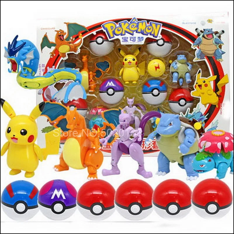 Pokemon Action Morphing Pokeballs Transformation Toys For Child PIKACHU Charizard Mewtwo Blastoise Venusaur Gyarados Toys