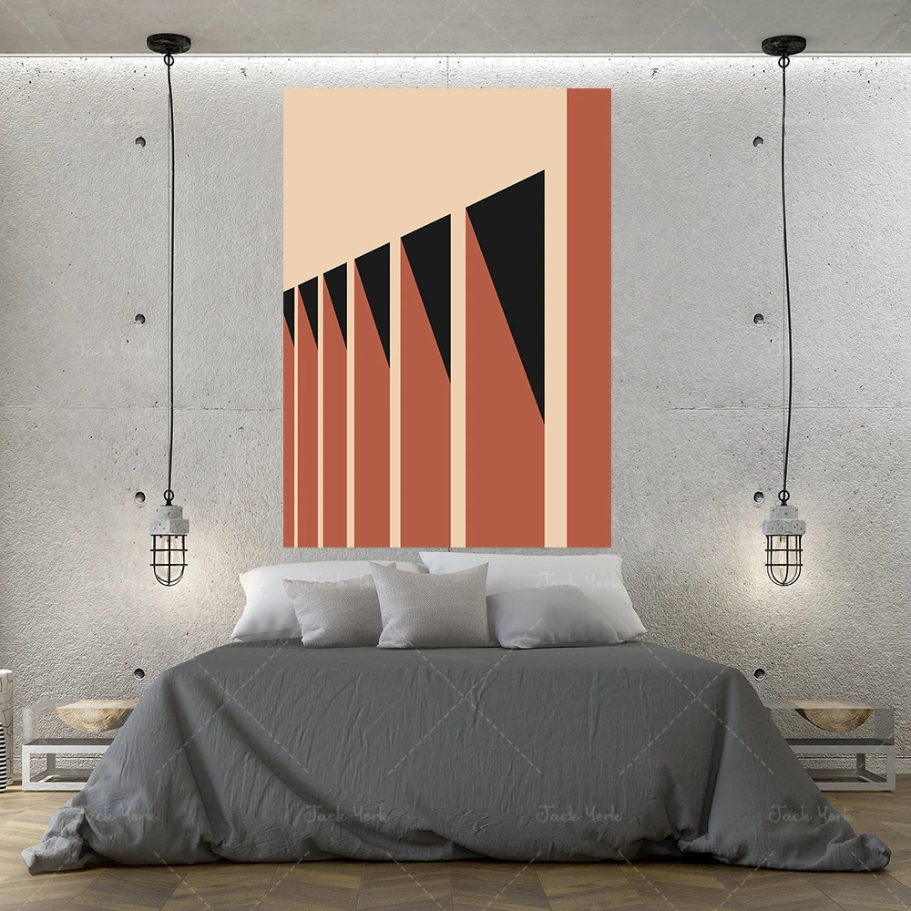 Bauhaus Architecture: Sunset - Minimalist Illustration Poster | Columns and Shadow | High-Quality Artwork | Contemporary Art Pri