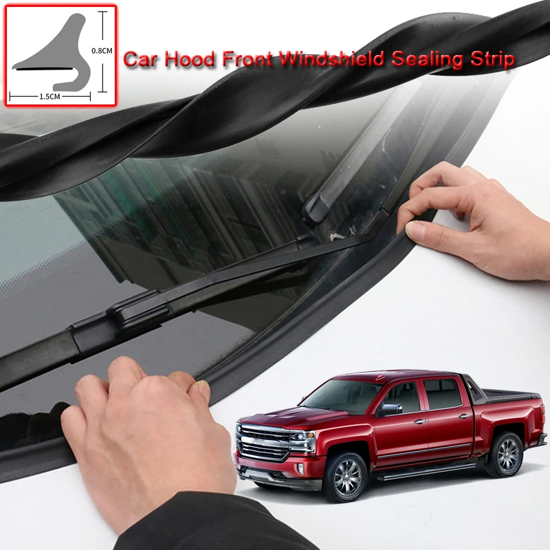 For Chevrolet Silverado 2014-2020 Car Seal Strip Windshied Spoiler Filler Protect Edge Weatherstrip Strips Sticker Accessories