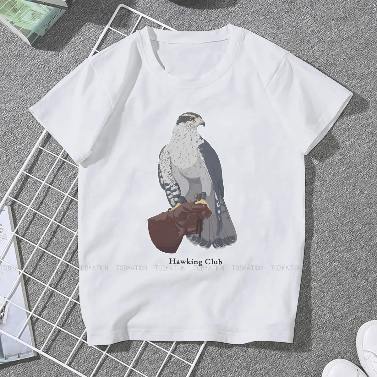 Falconry Austringer Hawk Girls T Shirt CHC Northern Goshawk Female Tops Harajuku Kawaii Tees Ladies 4XL Cotton Tshirt