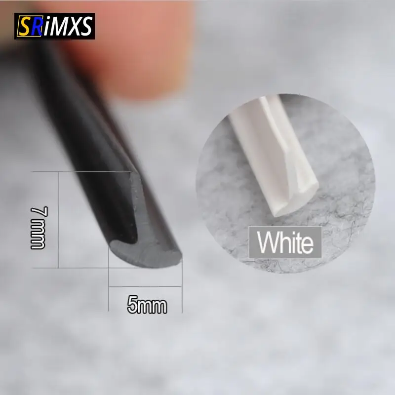 2M Car Rubber Sealing Strip Universal Car Door Sealing Strip Inclined T-Shaped Weatherproof Edge Trim Car Interior Accessories