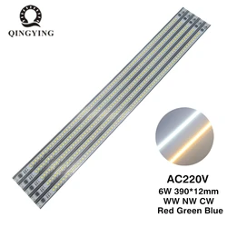 5-50pcs 6W 40cm 220V LED Tube Bar Light 390mm 72Leds High Brightness SMD2835 Aluminum Strip White Warm White Red Green Blue