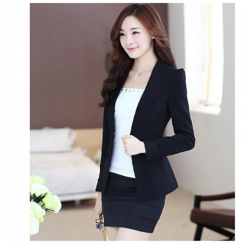 Black Women Blazer 2024 New Formal Blazers Lady Office Work Suit Pockets Jackets Coat Slim Yellow Women Blazer Femme Jackets