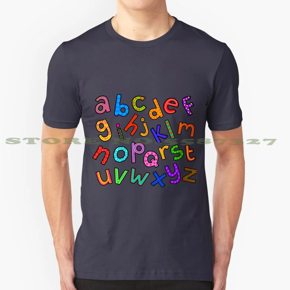 Doodle Alphabet Letters 100% Cotton T-Shirt Alphabet Letters Lettering Text Font Type Typography Characters Learning Language