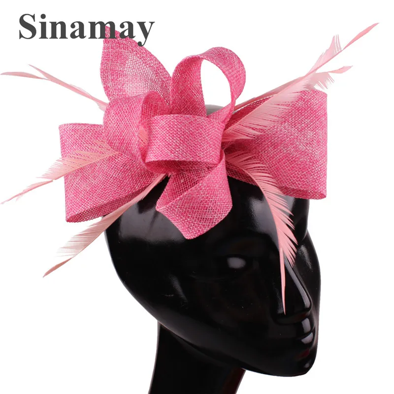 Frauen Gold Feder Blumen Hut Haar Clip Fascinator Schöne Kopfbedeckungen Stirnband Für Cocktail Party Hochzeit Kirche Haar Zubehör – Detail 3
