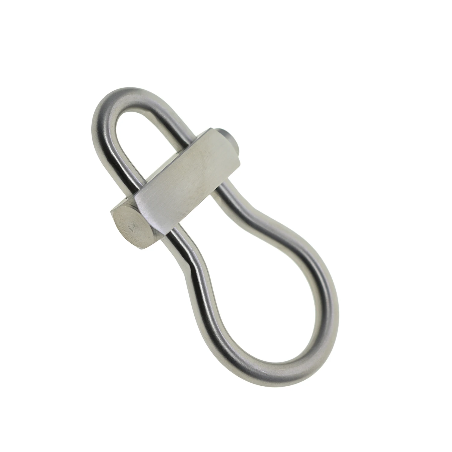 Heavy duty Solid 304  Matte stainless steel Oval bulb spring snap Locking clip lock Carabiner keychains FOB dog leash connector