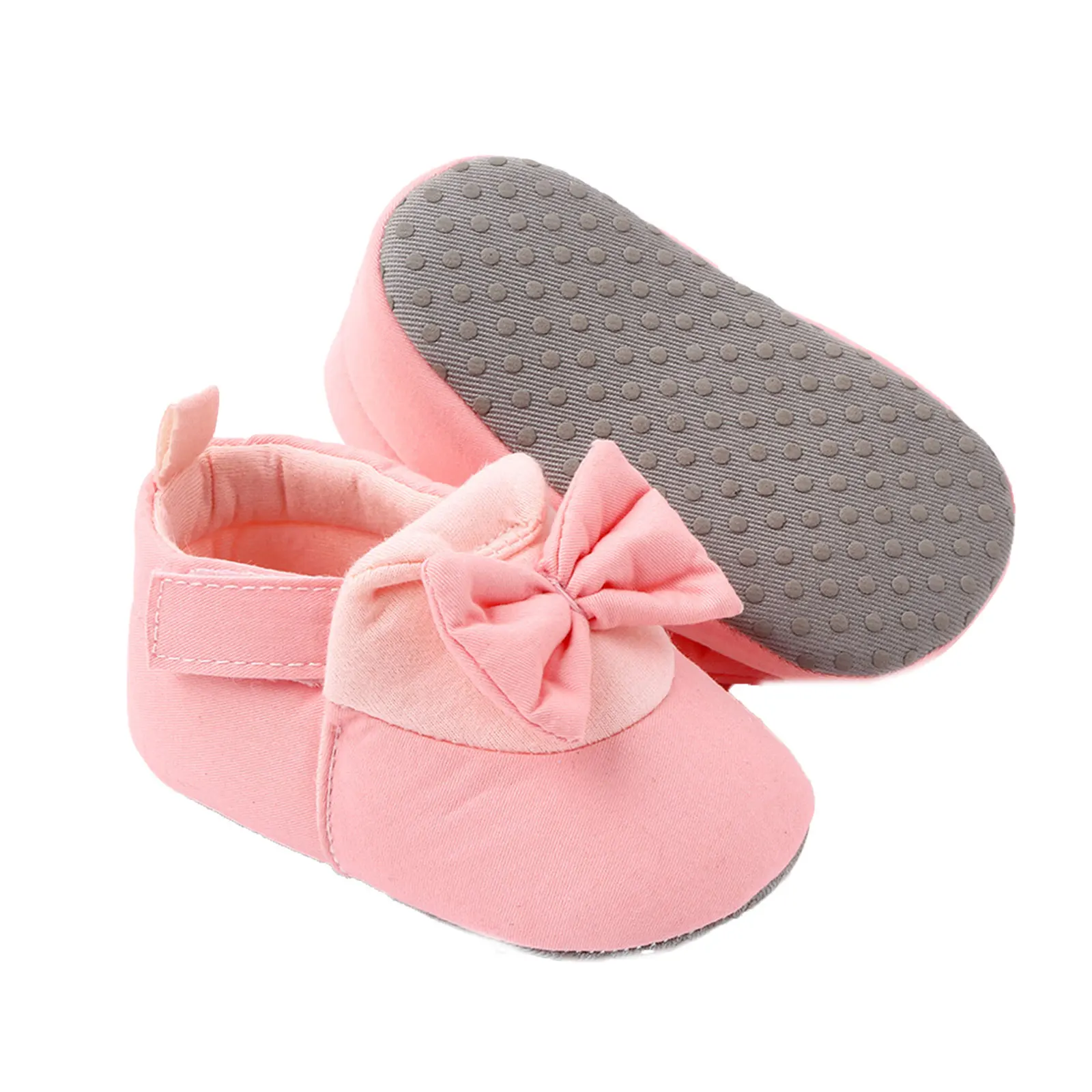 Bé Tập Đi Trẻ Em Cho Bé Gái Đầu Tiên Xe Tập Đi Dễ Thương Chống Trơn Trượt Nơ Vải Cotton Prewalker Đế Mềm Giày Cho Bé Gái