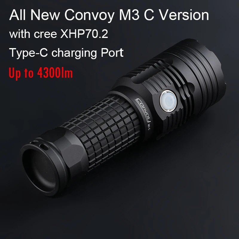 가장 강력한 LED 손전등, Convoy M3 C, Cree XHP70.2 Lanterna 토치 플래시 라이트, 26650 캠핑 사냥 Latarka 작업 조명