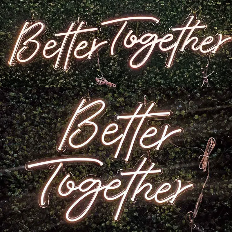 Better Together LED Neon Sign Indoor Wall Lights Party Wedding Shop Window Restaurant Birthday Decoration