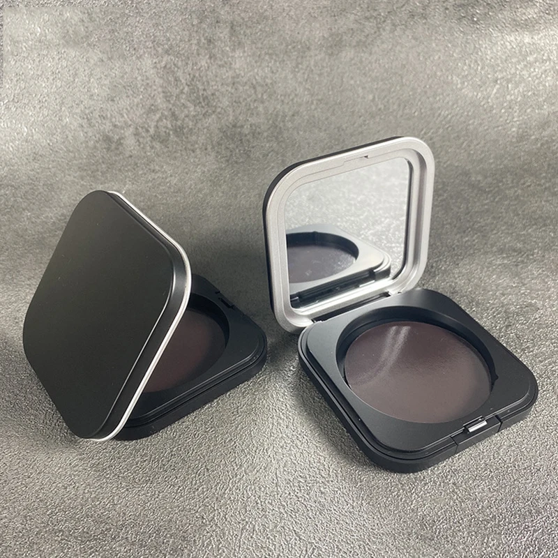 DIY Blush Box with Mirror Foundation Box Portable Matte Black Empty Magnetic Cosmetics Palette High Light Powder Compact