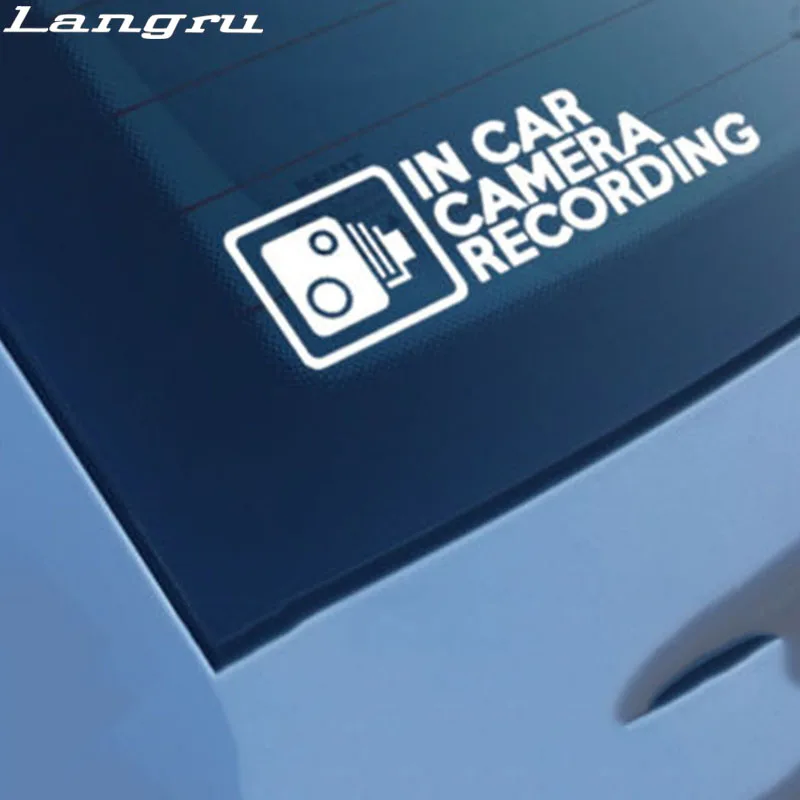 

Langru 20*6.4cm In Car Camera Recording Funny Vinyl Graphics Decals Window Car Sticker Accessories Jdm