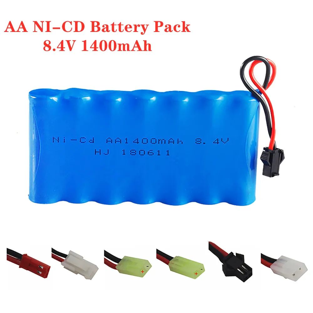 

8.4V 1400mah Ni-CD Rechargeable Battery Pack For RC Toys Cars Boats Trucks Tank Guns Spare Parts 8.4v AA Ni-CD Batteries Pack