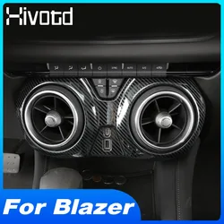 Carbon Fiber Front Air Conditioner Vent Outlet Covers Interior Decoration Styling Car Accessories For Chevrolet Blazer 2020 2023