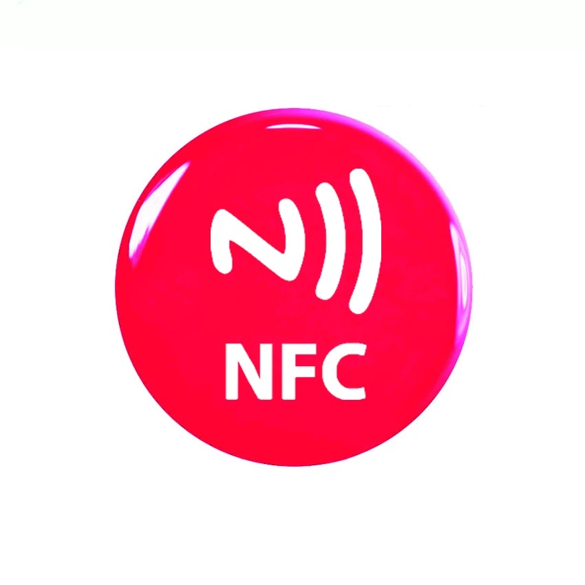 โลหะ Ntag213 13.56MHZ เส้นผ่านศูนย์กลาง30มม.NFC อีพ็อกซี่ป้ายสติกเกอร์โทรศัพท์มือถือสังคมหุ้น