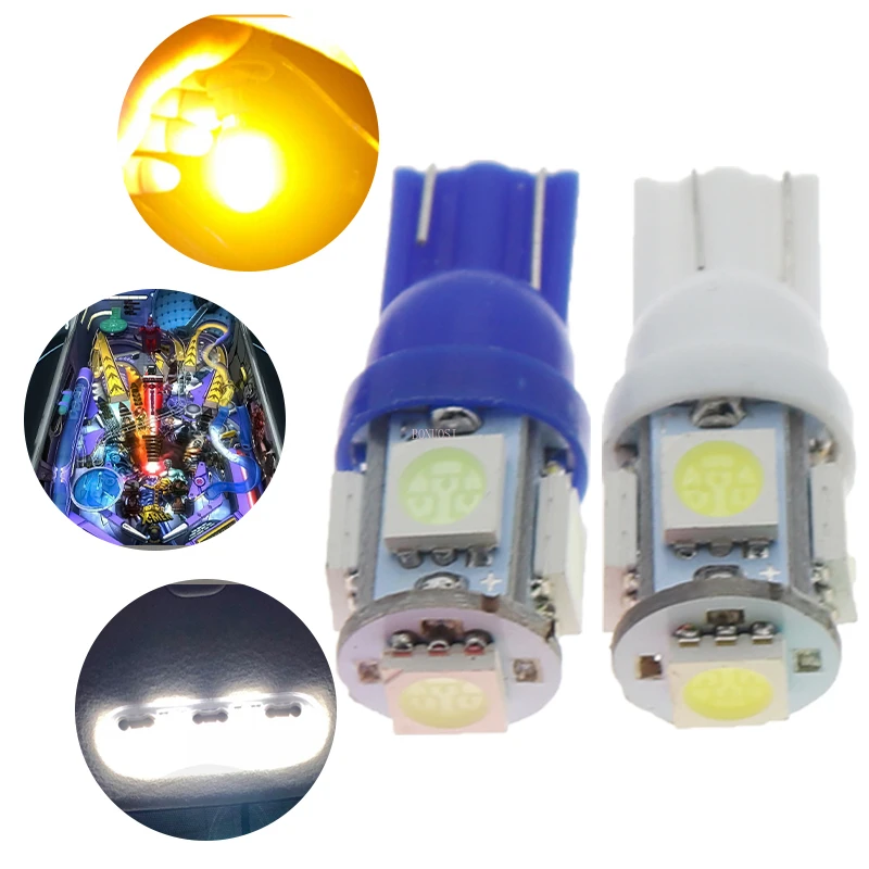 10Pcs T10 5050 5 Smd Smd 194 168 W5W 3V 6V 8VDC 5 Led Lamp Klaring light Wedge Lamp Auto Styling