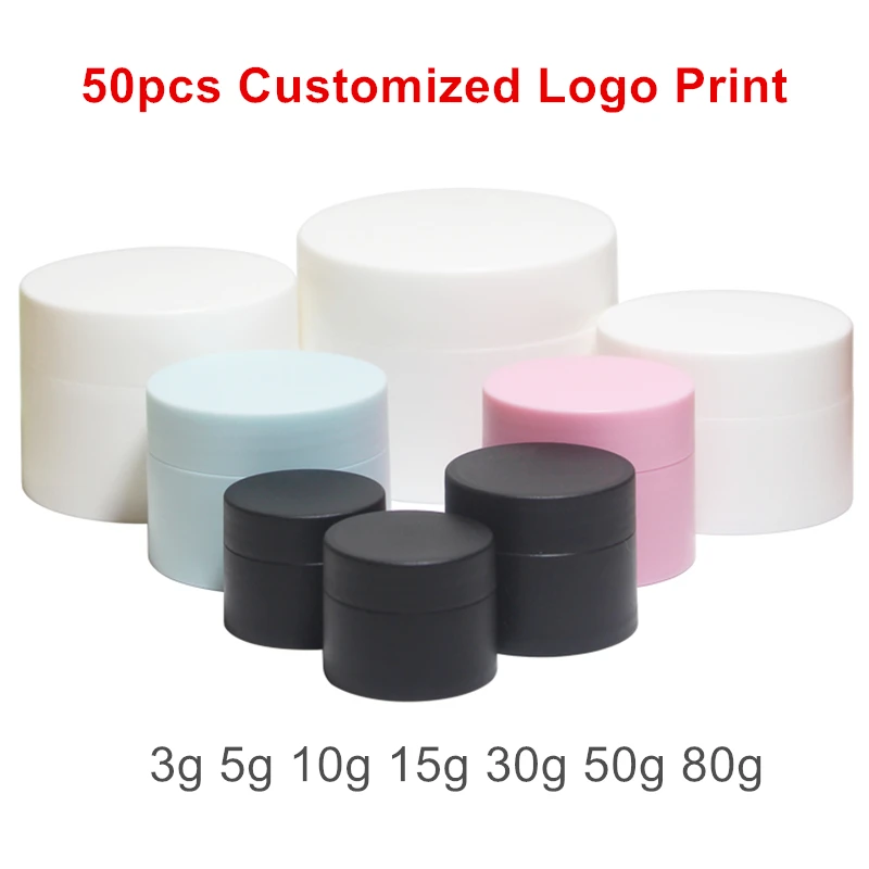 3g 5g 10g 15g Makeup Empty Bottle Matte Black/White PP Lotion Containers Travel Cream Containers Cosmetic jar Brand Logo Print